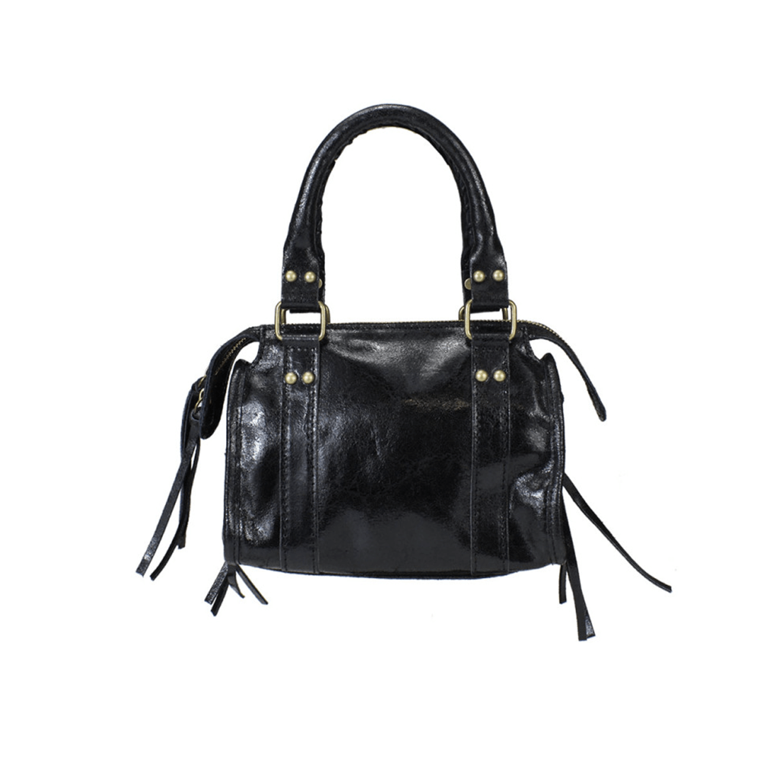 Bag City in pelle made in italy - Borsa a mano Nera