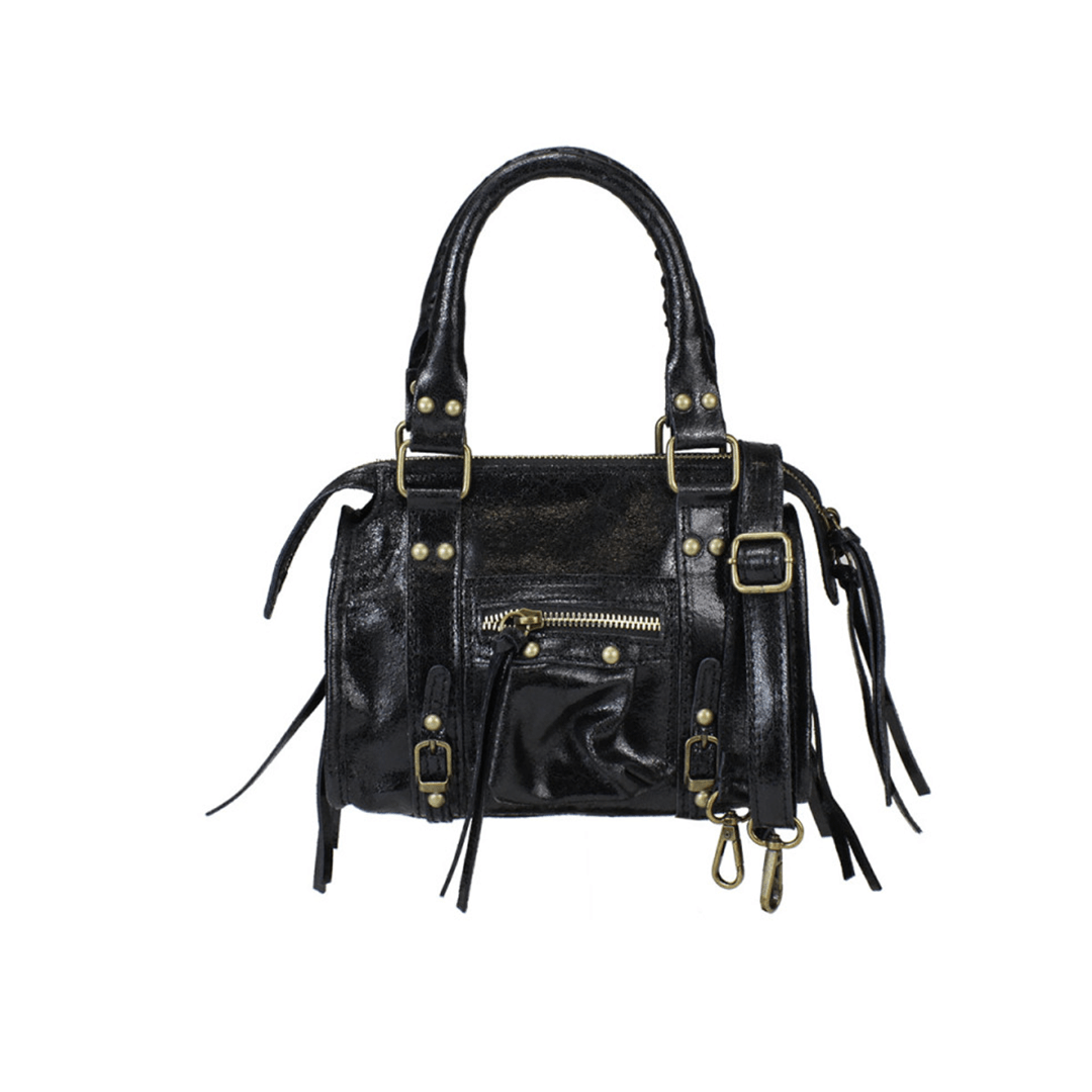 Bag City in pelle made in italy - Borsa a mano Nera