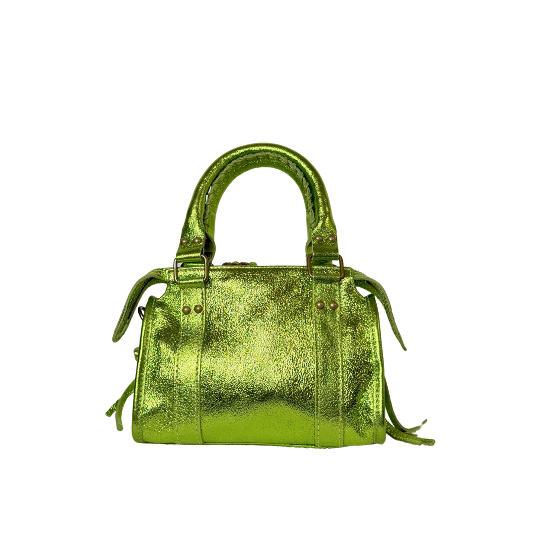 City Bag Laminated - Acid Green