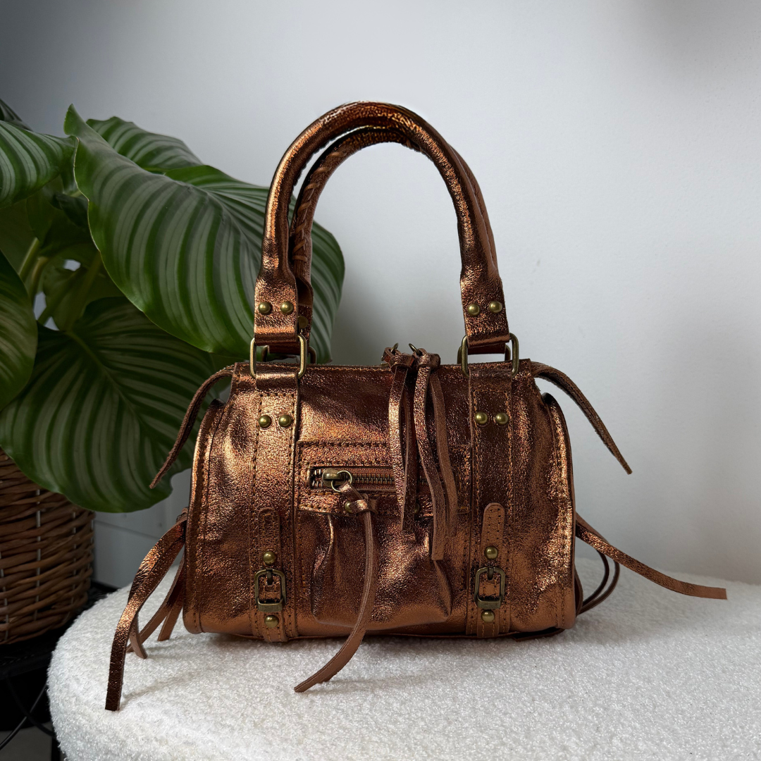 City Bag Laminata - Marrone