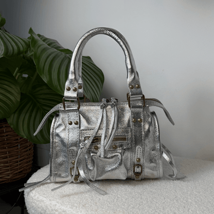 Laminated City Bag - Silver