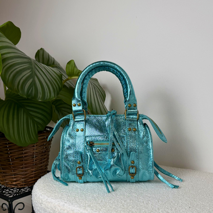 Bolso City Laminado - Turquesa