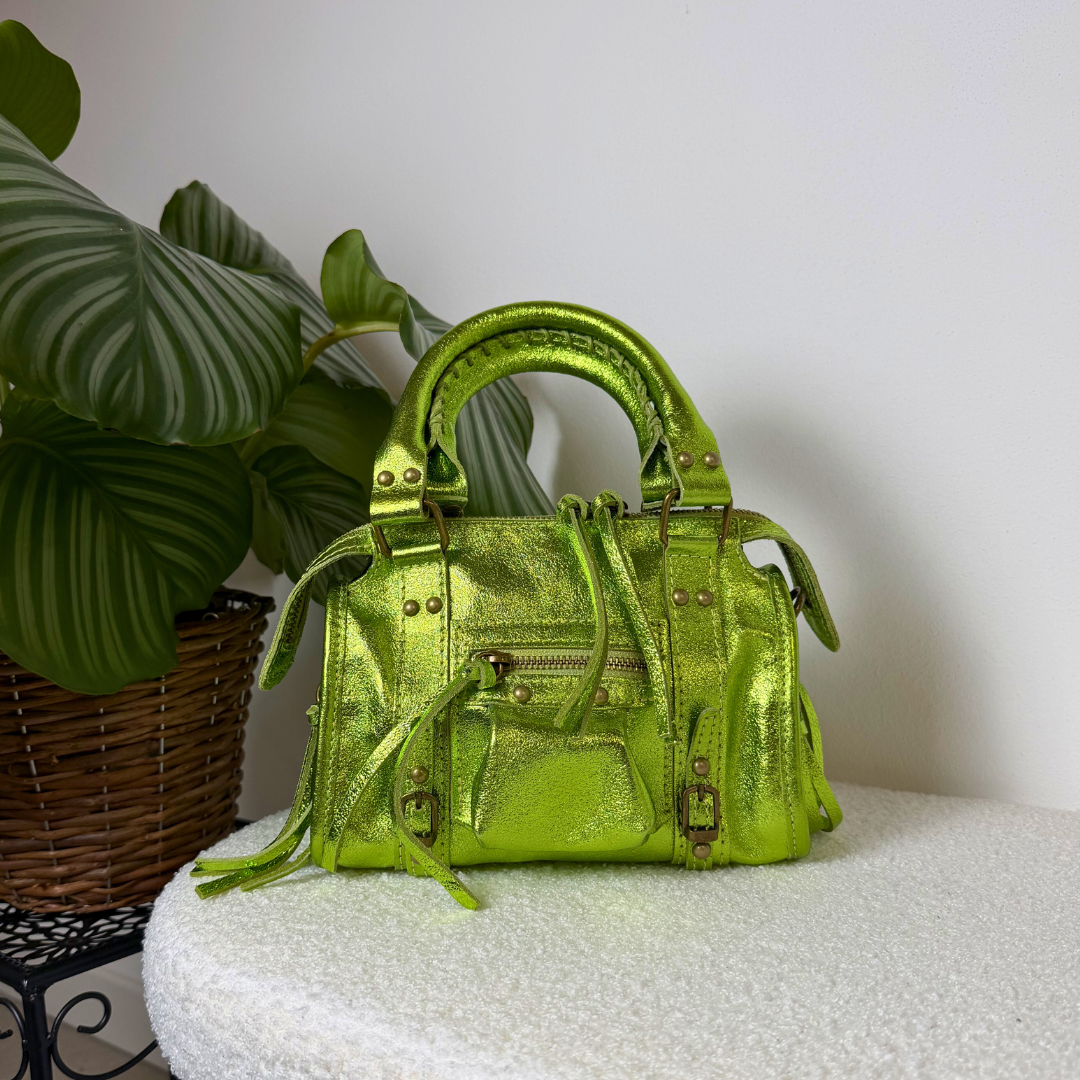 City Bag Laminated - Acid Green