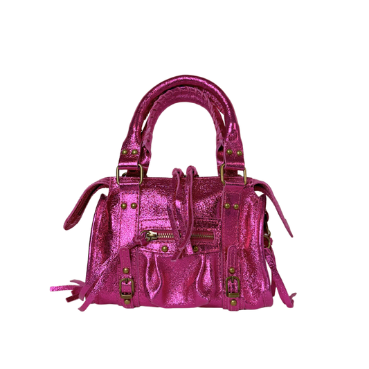 Bolso City Laminado - Fucsia