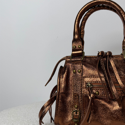 City Bag Laminata - Marrone